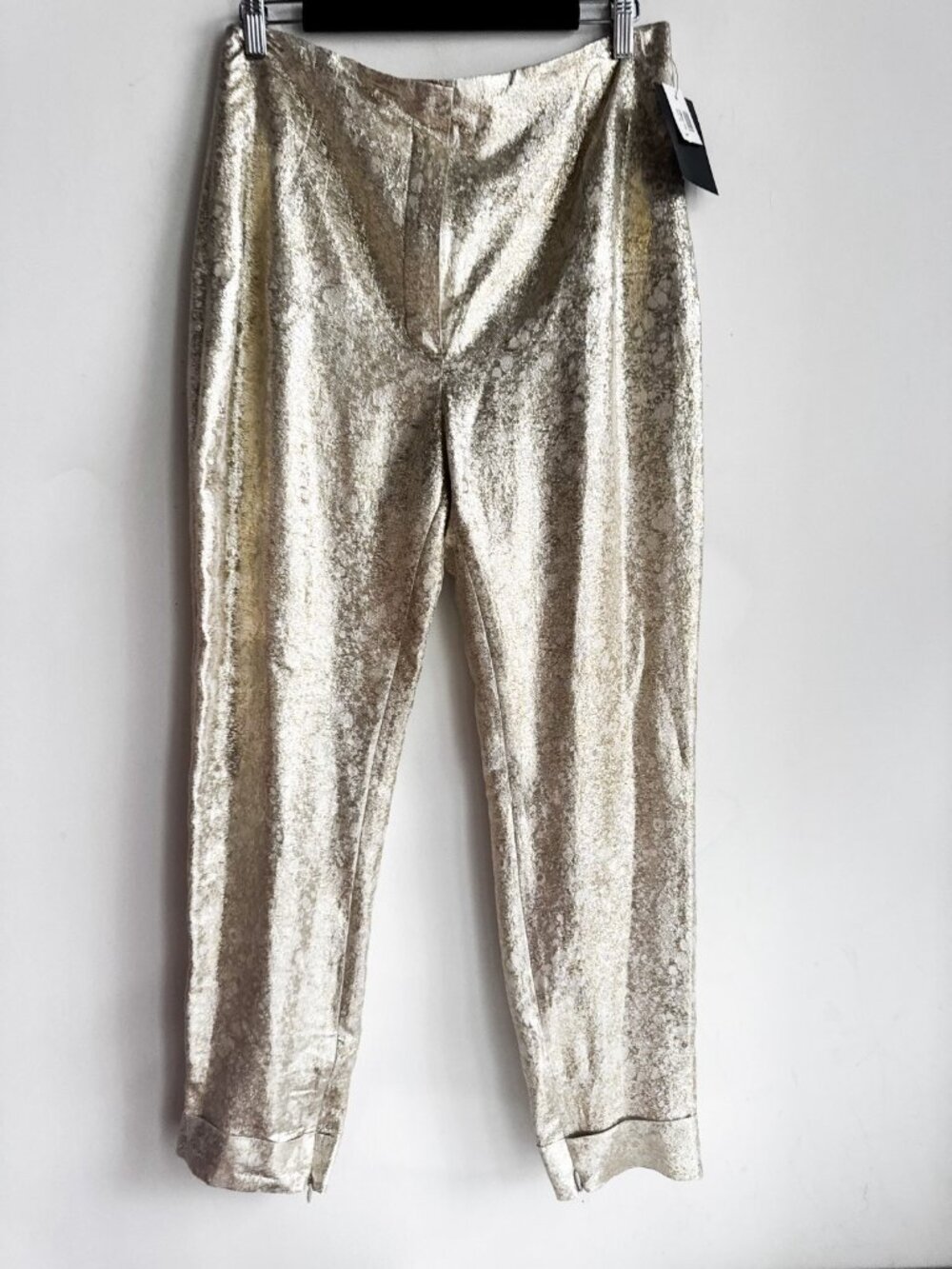 Pedro del Hierro Madrid Sil Blend Gold Brocade Pants 44 M - Picture 4 of 7